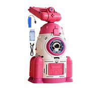 Rocket-Mounted Car Buɓble Machine - Automatic Rechargeable Bubblé Blower Foř Children's s and Scooters | High-Output Space Toy with LED Lights and Music | Portable