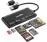 Rocketek Lecteur Carte SD with USB C Adapter Upgraded 7 in 1 Adaptateur Carte SD 5Gbps Read Write for SD SDXC SDHC CF CFI XD TF Micro SD Micro SDXC Micro SDHC MS UHS-I Cards for Windows Linux Mac OS