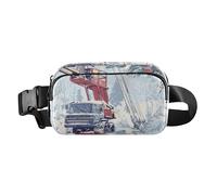 Rockets Sac banane tendance pour femmes, hommes, adolescents, mini sac à bandoulière pour le shopping, Grue de dessin animé camion de chantier glacé enneigé, 1 size