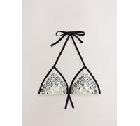 Rockett St George Rockett St George Black and White Tile Print Triangle Bikini Top