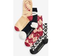 Rockett St George Rockett St George Black/Red 4 Pack Swan Socks