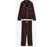 Rockett St George Rockett St George Black/Red Lips Button Through Jersey Pyjamas