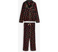 Rockett St George Rockett St George Black/Red Lips Button Through Jersey Pyjamas