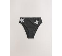 Rockett St George Rockett St George Black Star Sequin High Leg Bikini Bottoms