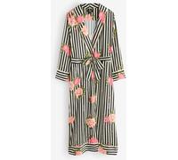 Rockett St George Rockett St George Black/White Flower Power Stripe Satin Robe Black/White Large