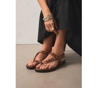 Rockett St George Rockett St George Tan Brown Leather Studded Sandals