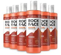 Rockface Gel douche pour homme, gel douche tout en un pour homme, parfum masculin épicé, puissant, lot de 6 x 410 ml