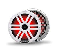 Rockford Fosgate M2-10H Color Optix Paire d'enceintes marines Blanc 25,4 cm | Tweeters coaxiaux 2 voies, options de grilles sport et en acier inoxydable, offrant une expérience d'éclairage LED