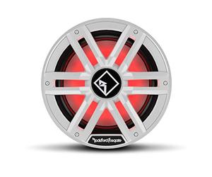 Rockford Fosgate M2D4-12I Color Optix Caisson de basses marin avec éclairage LED multicolore DVC 4 ohms Blanc/acier inoxydable 30,5 cm