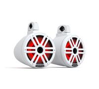 Rockford Fosgate M2WL-10H Color Optix Lot de 2 boîtes de réveil Blanc 25,4 | Haut-parleurs marins à 2 voies, 300 W RMS/1200 W de crête, grilles sport et inoxydables, expérience d'éclairage LED
