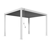 Rockford Pergola en Aluminium 4 x 3 m avec Toit à Lames orientables Pavillon autoportant Blanc