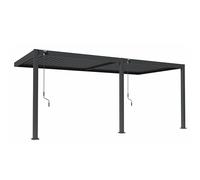 Rockford Pergola Murale en Aluminium 6 x 3 m avec Toit à Lames orientables Pavillon adossé Anthracite