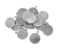 rockible 20pcs 30mm Blanc Cabochon Charme Plateaux Base Réglage Bijoux DIY - Bronze, 30mm, Argent, 30mm
