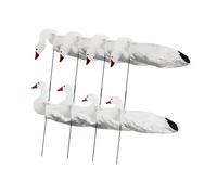 rockible 8 leurres d'oies d'extérieur, légers et décoratifs, faciles à Transporter et à Utiliser, aux Couleurs Vives, avec piquets, Blanc