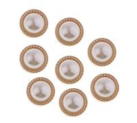 rockible 8 Pièces Fausse Perle Or Ton Argent Bouton Rond Couture Artisanat Bricolage 16mm, Or