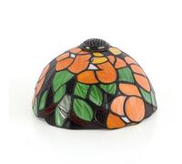 rockible Abat-jour de Remplacement Abat-jour Verre Vitrail Dôme Demi-sphère Style Vintage Assemblage Manuel Motifs Colorés pour Remplacer Lampe à Poser, Petit Trou