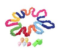 rockible Bande élastique coopérative pour Enfants, Jeu de cohésion d'équipe, éducation avec 5 Ballons, Jeux de fête, Exercice Physique, Corde Extensible, 500 Cm