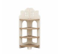 rockible Bibliothèque Enfant Arbre Tourniquet Étagère Livre Rangement Rotative Multifonction HDPE Stable avec Rayonnages Ouverts Séparations Catégories Adaptée, Beige Café