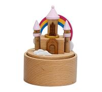 rockible Boîte à musique mécanique, figurine musicale, ornement de table, jolis ornements d'anniversaire, jouet mécanique pour amis, enfants, amoureux, filles, Château -en-ciel