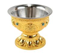 rockible Bol d'offrande d'eau bouddhiste tibétain, tasse de culte, récipient d'œuvre d'art rituelle du temple, fournitures d'autel