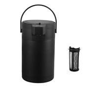 rockible Carafe Thermique à Pompe Double Paroi Récipient Isotherme à Pompe Portable Récipient Isotherme avec Anse Transport pour Réunions, Noir, 2.5L