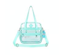 rockible Cartable Étanche Transparent Sac à Dos Scolaire Sac d'École Sac Ordinateur PVC Robuste avec et Organisation Spacieuse Adapté aux Cours Trajets, Vert, Vert Lac Entièrement Transparent