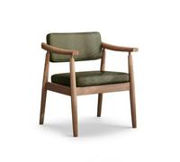 rockible Chaise en Tissu Rembourré Fauteuil Siège Dossier Accoudoirs Ossature Bois Cendré Assise Capitonnée Dossier Rectangulaire Design Épuré Adapté aux, Vert Olive