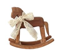 rockible Cheval à bascule en bois décoratif, figurine animale, art de la maison, ameublement, artisanat, sculpture de cheval à bascule pour jardin, bureau