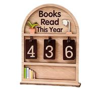 rockible Compteur de Livres LUS Cette année, Compteur défi Lecture jusqu'à 999 Livres, Pratique, Grande durabilité, en Bois, Objet de décoration, Couleur du Bois