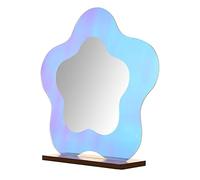 rockible Comptoir de Miroir de Vanité de Bureau de Miroir de Maquillage Portatif pour La Commode Salle de Bains Femmes Hommes, 27x27cm Fleur