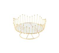 rockible Corbeille à fruits en fil métallique, bol à fruits décoratif, pièce maîtresse de Table pour fête, comptoirs de noël, cuisine, anniversaire, blanc 23.5x13.5cm