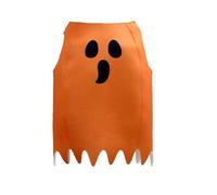 rockible Costume d'Halloween Poncho sans Manches Déguisement Cape Légère à Bords Ondulés en Polyester et Coton Composé Adapté aux Fêtes à Thème Scènes Séances Photo, Orange, Fantôme Adulte