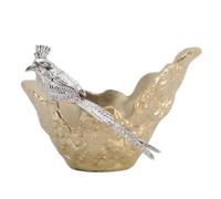 rockible Coupe avec Oiseau Texturé Coupe Décorative Métallique Corbeille à Fruits pour Table Basse, 19cm X 18cm X 12.7cm, Modèle B