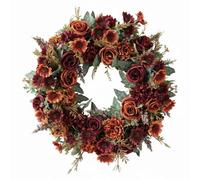 rockible Couronne de Moisson Réutilisable Couronne de Fleurs Pivoine Réaliste Anneau Fleuri pour Mur