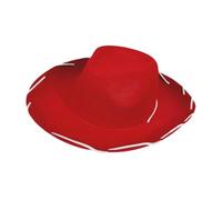 rockible Cowboy Cowgirl Hat Costume Chapeau Big Brim Cosplay Flat Brim Cowboy Hat Protection Sun Protection pour l'équitation Adultes en Plein air, Rouge