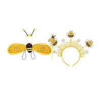 rockible Déguisement Abeille Enfant avec Ailes Folklore Accessoire Fête Costume Abeille Kit Carnaval Déguisement Enfant Fille avec Bandeau Couronne Abeille Ten