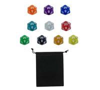 rockible Dés polyédriques en acrylique, 10 pièces, dés multi-faces à 20 faces pour jeu de société, Dés transparents