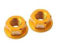 rockible Ensemble de 2 Écrous de Moyeu Arrière pour Vélo Enfant M8 en Alliage Léger, d'or, 8mm