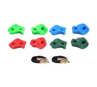 rockible Ensemble de 8 Supports d'escalade pour Les Mains et Les Pieds, Jouets pour Enfants, 2 Sangles à Cliquet