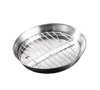 rockible Ensemble de Rôtissoire et de Gril, Accessoires de Cuisine, Rôtissoire Ronde, Ustensiles de Cuisson Au Four, Bac Récupérateur D'huile pour Griller, 20cm