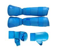 rockible Ensemble d'équipement de karaté et de, Gants de Frappe, Protection des Pieds, Gants de Boxe, protège-Tibias avec Chaussures pour Grappling, Bleu, M