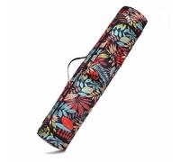 rockible Equipment Carrier Sac Tapis Housse Cylindrique Sac Bandoulière Étanche Nylon Polyester Fermeture Zippée Déco Feuillage Adapté à la Salle Pratique, Motif Feuilles D Automne