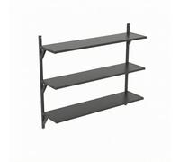 rockible Étagère Murale Métal Support Rangement Organisation Système de Rayonnage Mural avec Équerres pour Disposition Ordonnée Accès Direct aux Objets Adapté