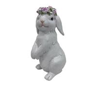 rockible Figurine de lapin de Pâques, décoration de Pâques, sculpture animale, statue de lapin en résine pour étagère, cour, salon, extérieur, Debout