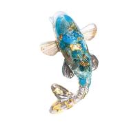 rockible Figurine de Poisson Koi, Sculpture Feng Shui de Collection, Objet Unique et Porte-, Mini Statue de Poisson pour étagère, Voiture, Bureau ou, Bleu-Gris