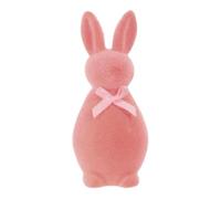 rockible Figurine miniature de lapin de Pâques en mousse, figurine animale artificielle, statue de lapin floqué, Rose