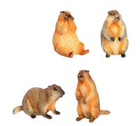 rockible Figurines de modèle de marmotte, 4 pièces, jouets cognitifs d'éducation précoce, modèle d'ornement, Sculptures de Gophers, Statues de la faune pour