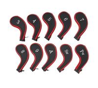 rockible Housse de Club de Golf Protège-tête Fer Couvre-Fer Numéroté Chaussette Zip Repérage Instantané des Numéros Fermeture Éclair Ajustement Adaptable en, Rouge