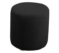 rockible Housses de Pouf Extensibles Housses de Pouf Rondes Housses de Repose-Pieds Amovibles Housses de Rangement pour Pouf pour Le Salon, Noir