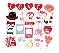 rockible Kit de 27 Accessoires pour La Saint-Valentin : Décorations pour Selfies, Fêtes et Soirées Amusantes et Portables, Idéales pour Les Anniversaires et Le